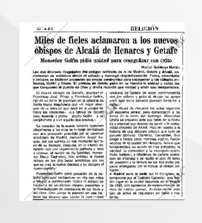 abc toma posesion obispo alcala 1991 octubre